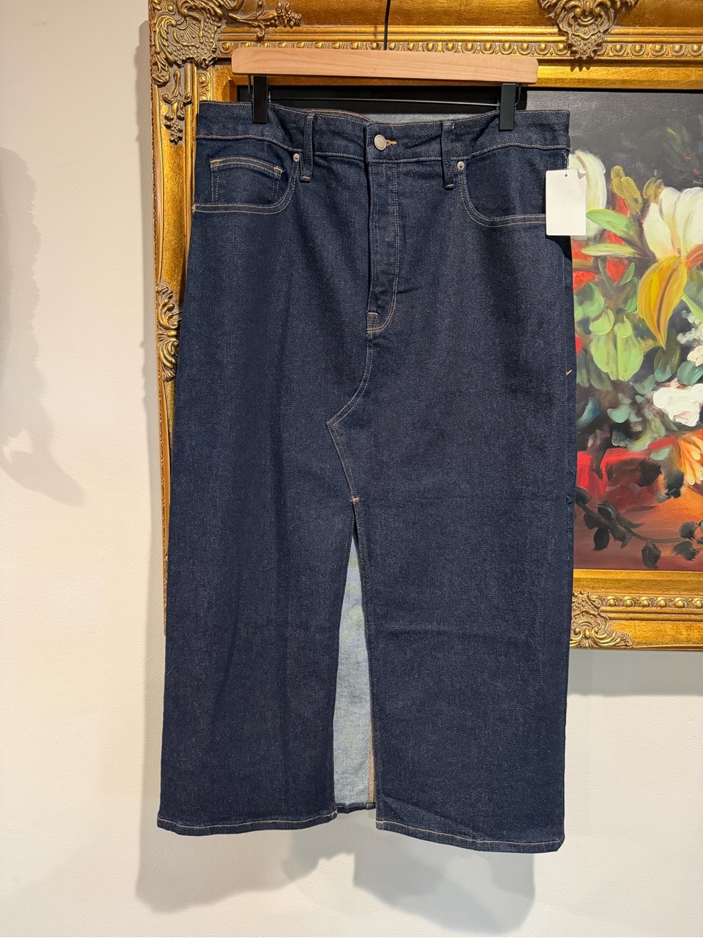 Good American Dark Blue Maxi Jean Skirt